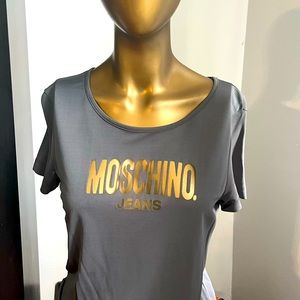 MOSCHINO M gray viscose shirt